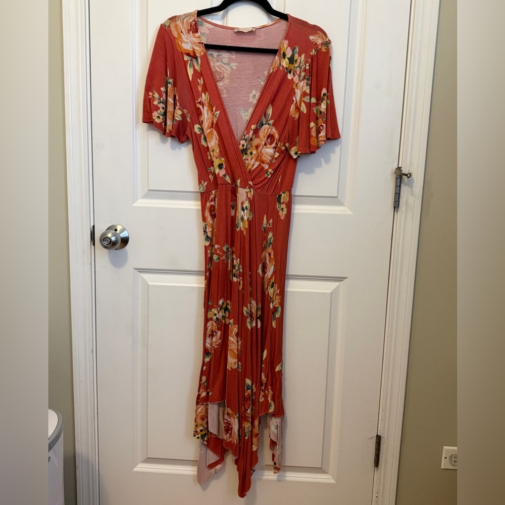 Spring Floral V-Neck Maxi Dress